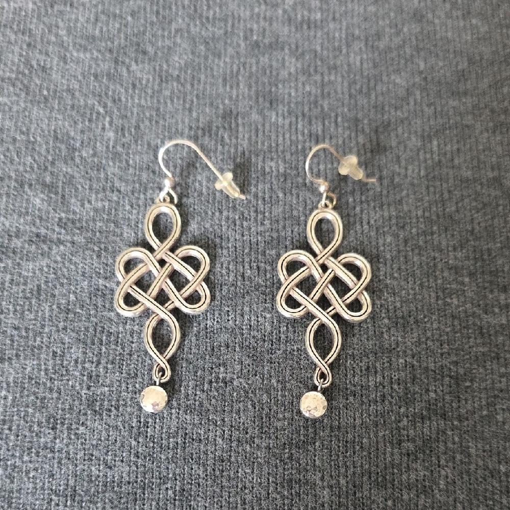 Brighton Elegant Silver Tone Knot Earrings